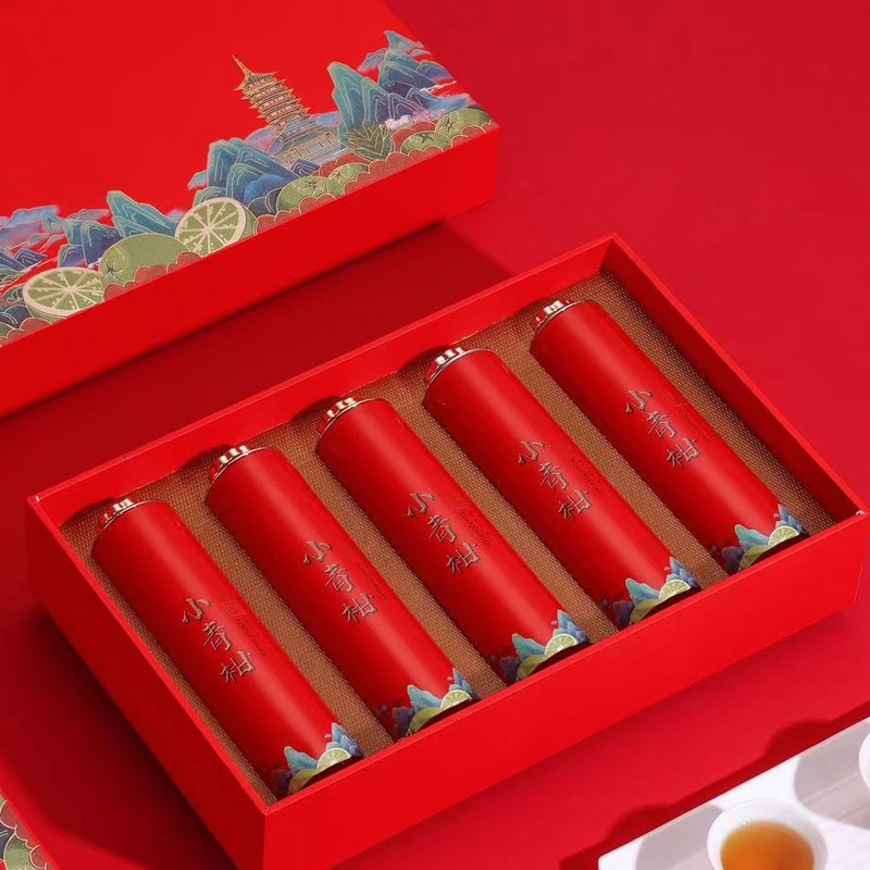 Authentic Xiaoqinggan Palace Tangerine Peel Pu'Er Tea Ripe Tea Citrus Orange Pu'Er Tea Gift Box for Holiday Gifting
