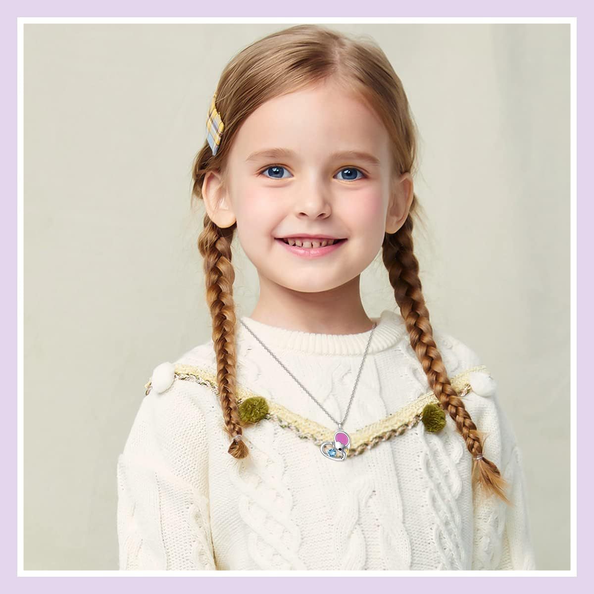 Collana con ciondolo a forma di elefante con grandi orecchie rosa e zircone blu semplice e adorabile, tendenza alla personalità, regali per bambini_voghion.com