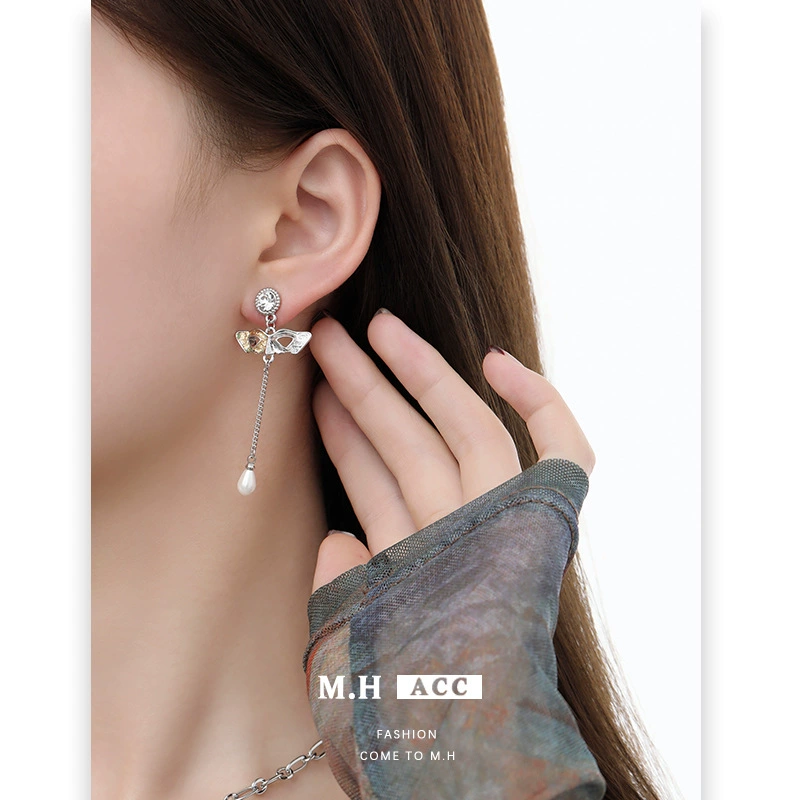 Серебряная игла, маска, модные ретро бренд серьги, образец серебро 925, китайский стиль, стиль легкая роскошь, стиль высокого качества
