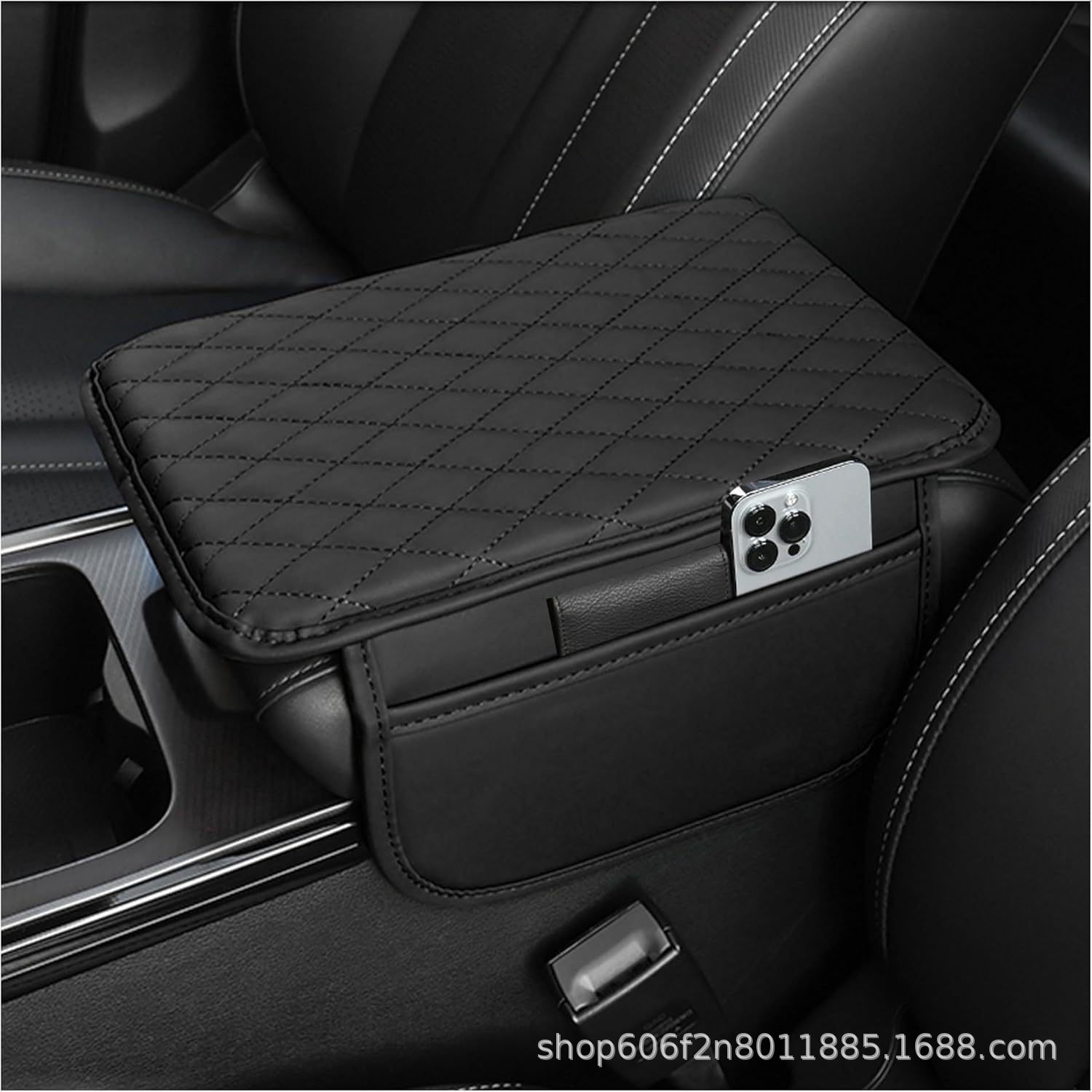 Car armrest box pad, universal for all seasons, stylish car storage pocket, elbow center heightening pad, multifunctional