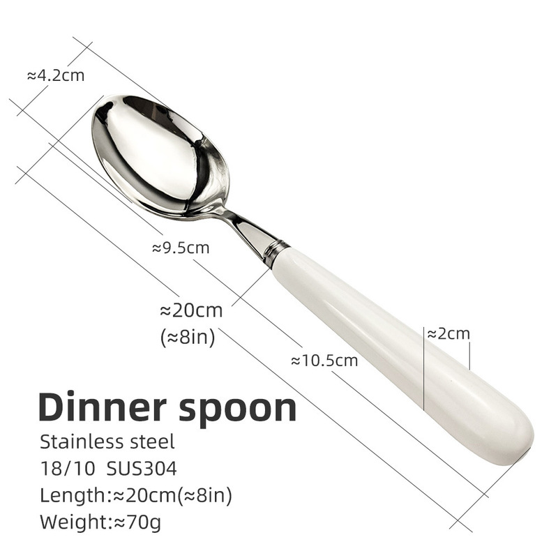 商用高級304ステンレスレストラン食器陶磁器柄牛スリナイフデザート果物フォークコーヒースプーン|undefined