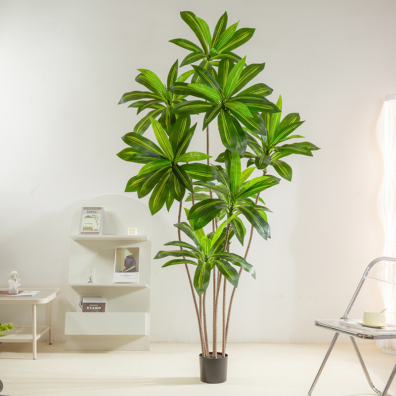 Simulación de plantas verdes, plantas en macetas de madera brasileña, decoración de interiores para el hogar, adornos de plantas, árboles artificiales, bonsáis de suelo de hierro brasileño