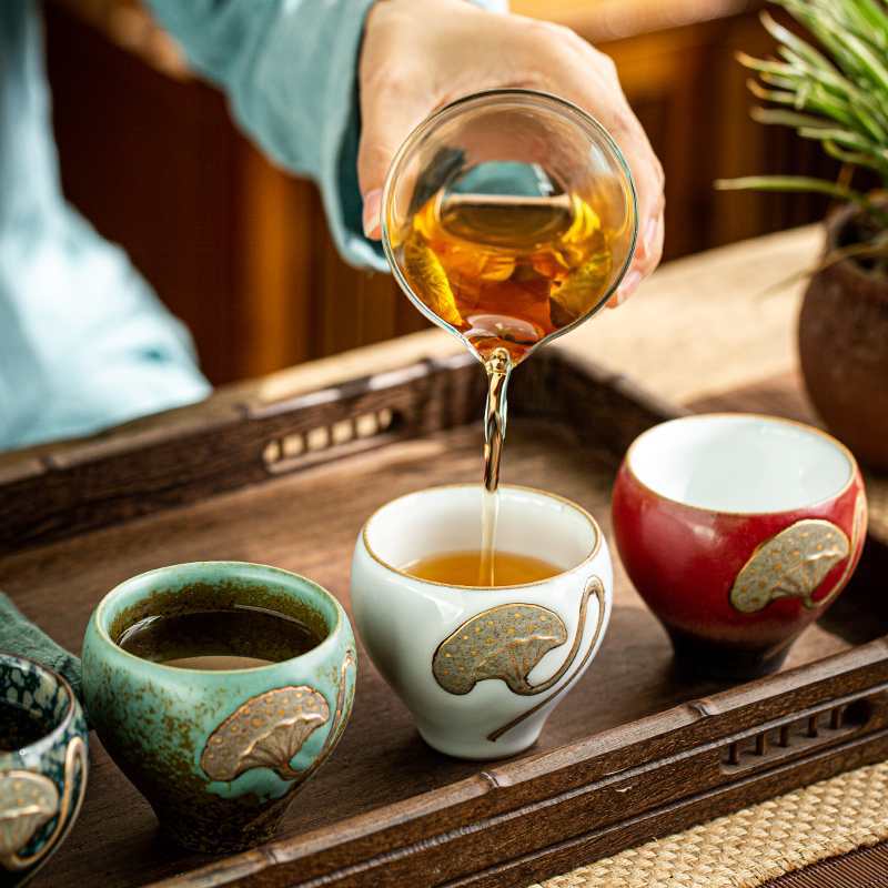 Horno de estilo japonés taza de té cerámica Kung Fu juego de té taza única taza maestra taza personal 4 taza de regalo logotipo personalización