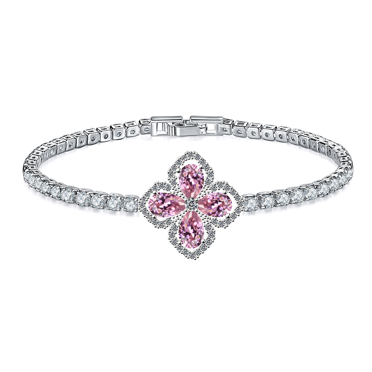 Simple Style Geometric Copper Metal Artificial Gemstones Bracelets 1 Piece