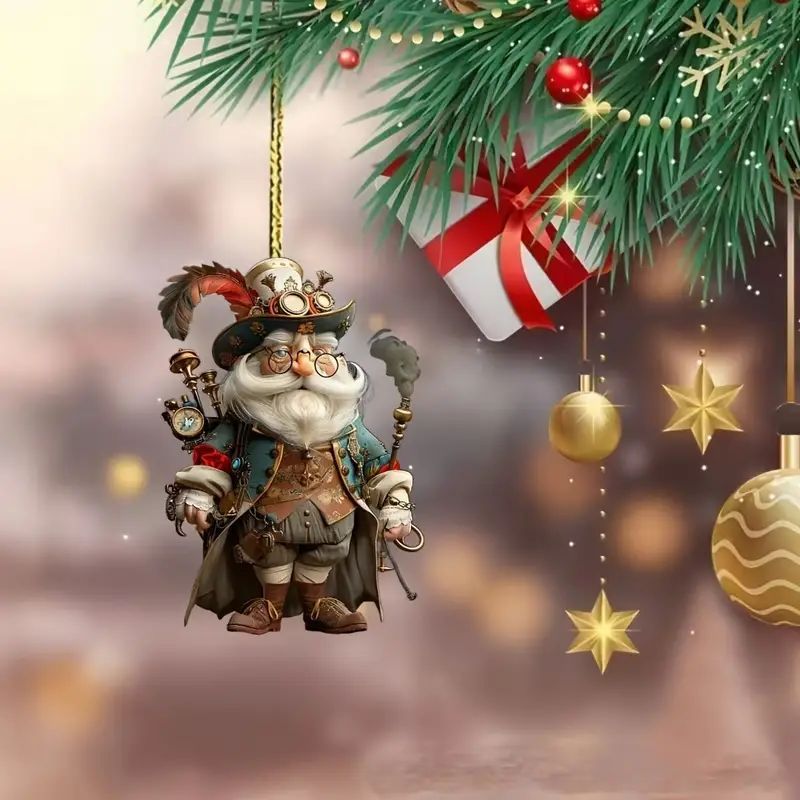 Nuevo viejo de Navidad decoración colgante acrílico plano transfronterizo espejo retrovisor de automóvil decoración mochila colgante