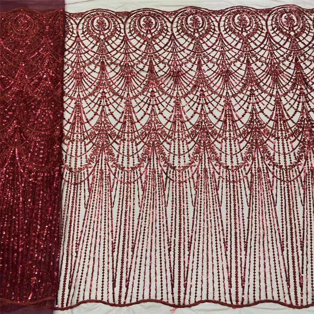 Gao Ding europeo y americano francés encaje Malla tela multi-color cuentas industria pesada cuentas bordado vestido lentejuelas paño jx2667 image 6