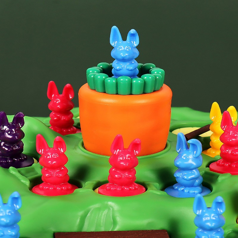 Juego de trampa de conejo juguete de ajedrez actualización con mapa tortuga conejo carrera a campo travieso defensa rábano juego de mesa educativo para niños