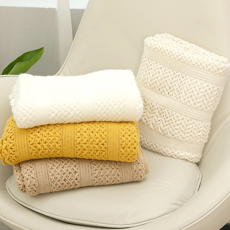 春季沙发毯子简约风民宿装饰空调毯午睡盖毯毛毯针织毯母婴级