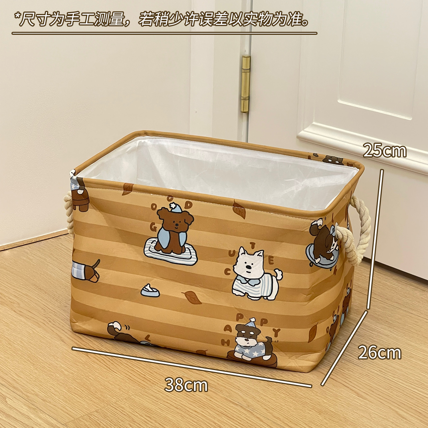 Cesta de ropa sucia plegable de gran capacidad de doble mano, cesta de almacenamiento de ropa sucia gruesa, barril de almacenamiento de gatos de dibujos animados