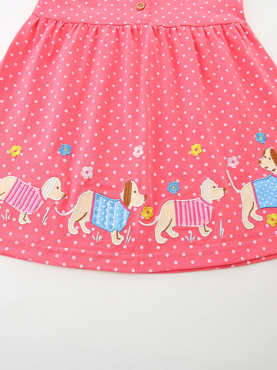 Vestido infantil de estilo europeo y americano otoño nuevo vestido de princesa de punto de onda de algodón de punto vestido de ropa infantil de cuello redondo