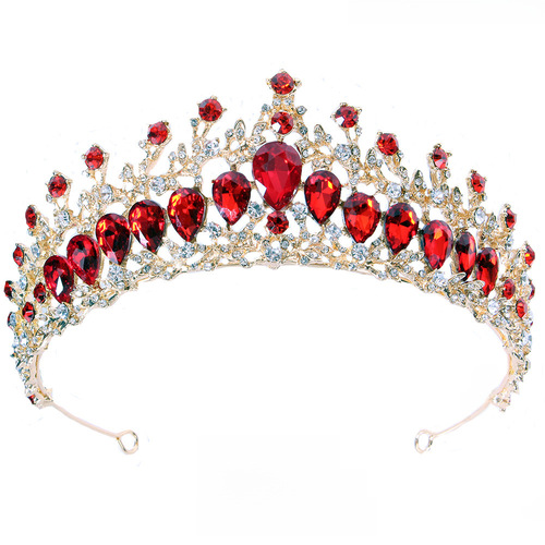 New Arrival European & American-Style Alloy Colorful Bridal Crown | Wedding Dress Tiara Headpiece | Festive Crystal Crown Wholesale