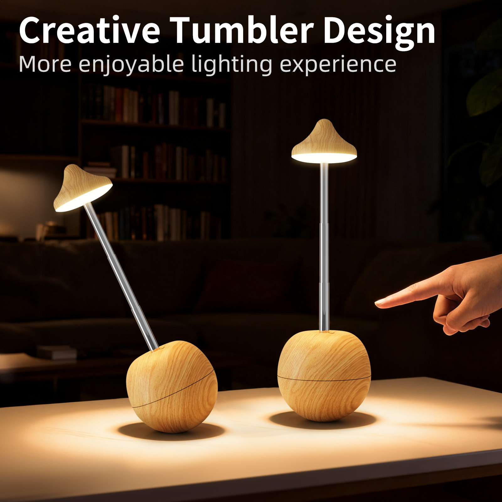 Cross-Border Creative Hotel Bedroom Led Night Light Remote Control Touch Atmosphere Decoration Rechargeable Desktop Bedside Table Lamp