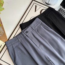 大码女装九分裤春夏新款200斤胖MM显瘦休闲高腰西装裤哈伦裤3570