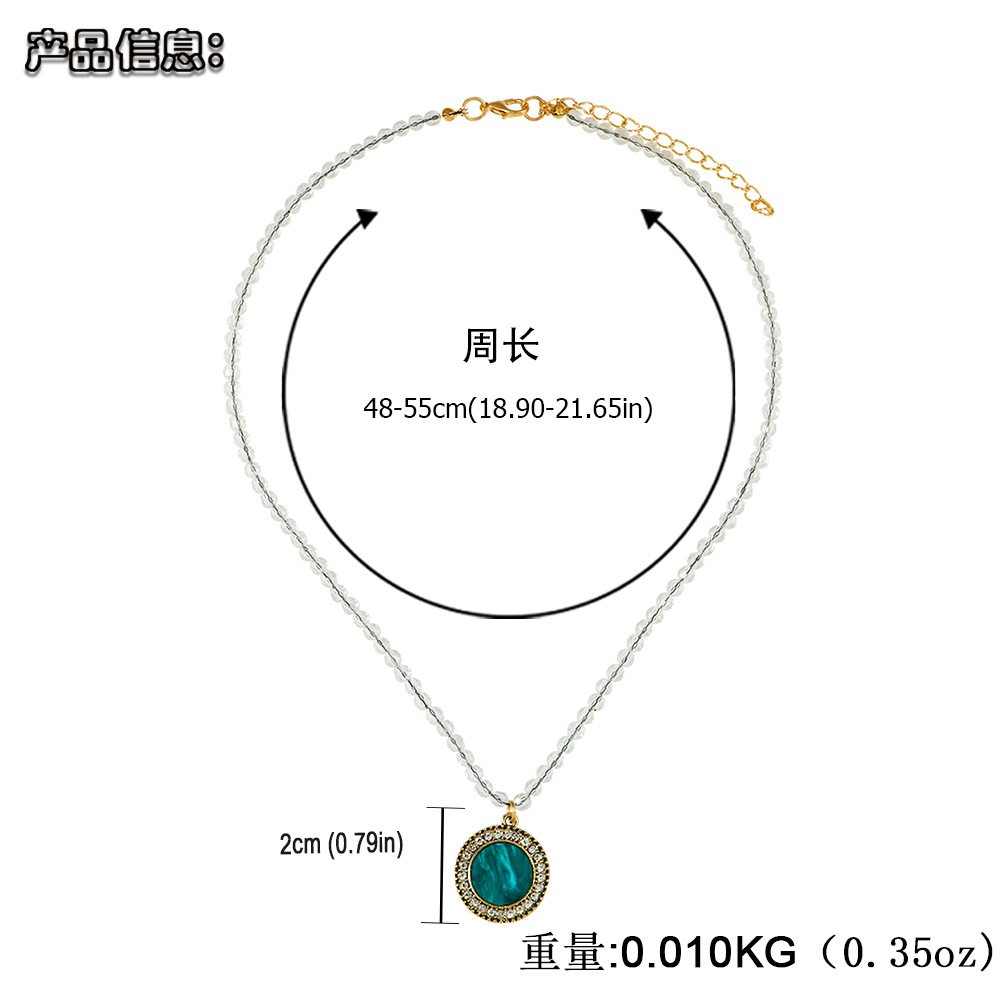 2021 Autumn And Winter New Colored Resin Pendant Necklace Retro Baroque Wind Large Particle Pearl Twin Sweater Chainpicture11