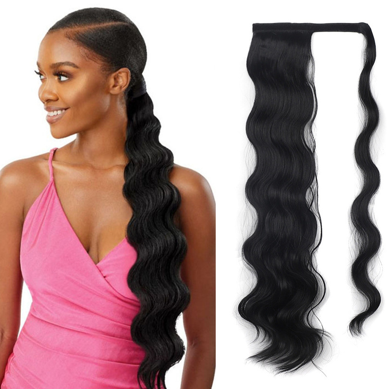Syntheticbodywavehair Large Wavy Curly Hair Wig Curlyponytails Velcro Ponytail