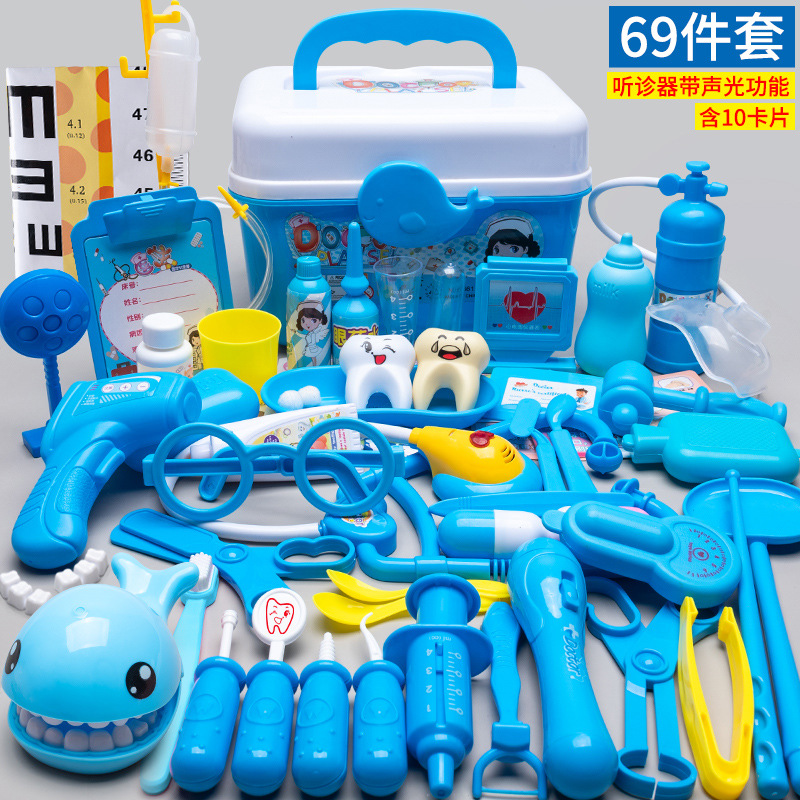 Los niños juegan a las casitas pequeño doctor juego de juguete chica enfermera herramienta inyección caja médica estetoscopio Masculino