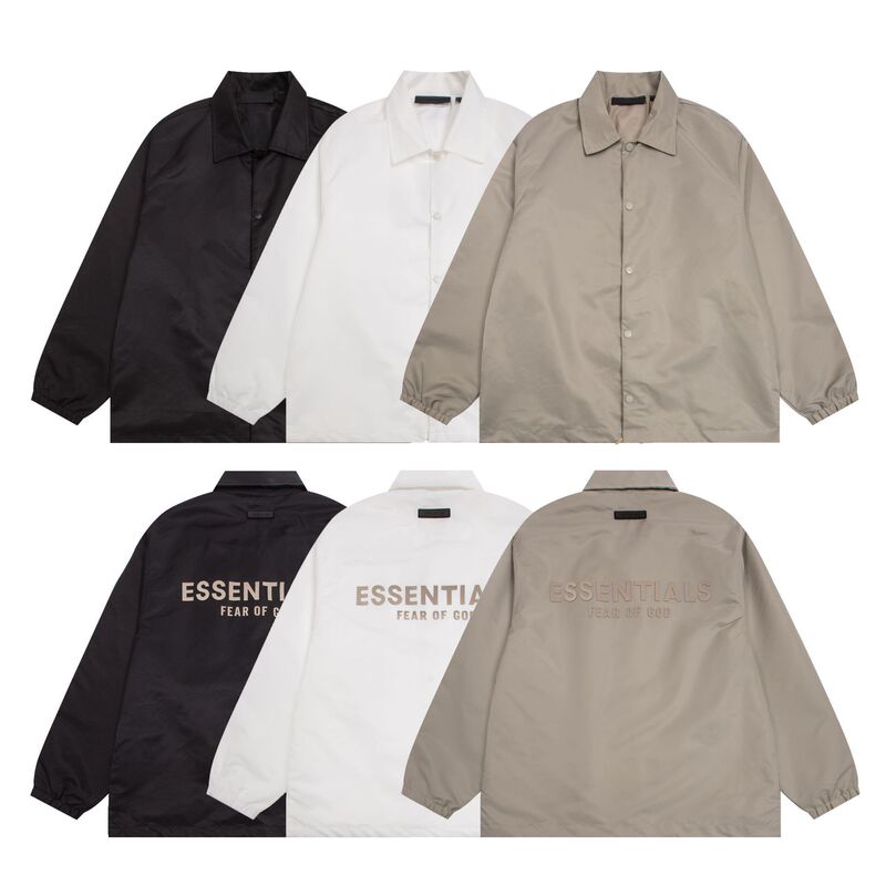 Cross-Border Trendy Brand Essentials Fog Letter Silicone Flocking Coach Jacket Unisex Ins High Street Outerwear Cross-Border Trendy Brand Essentials Fog Letter Silicone Flocking Coach Jacket Unisex Ins High Street Outerwear