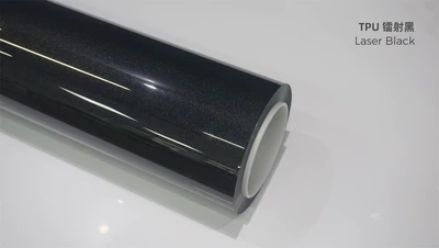 white charm gold laser white black | Auto Color Change Film - tpu-colorful-laser-black-dry-paste-without-baking-15215-m