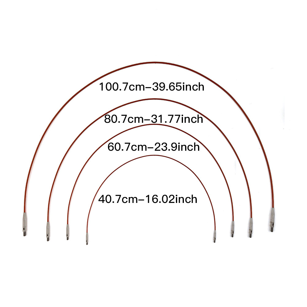 Herramienta de tejido Alúmina roja 13 Pack Desmontable Cabeza de reemplazo Juego de aguja de anillo Bolsa de tela Ventana 10C