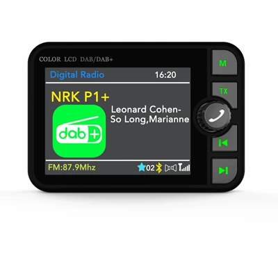 European New Product Color Screen Car Dab Digital Receiver Dab Radio Car Bluetooth Mp3 Multi-Function Suitable