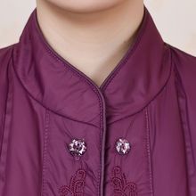 女士冬季羽绒袄套装白鸭绒内胆无缝不跑毛中老年室内立领羽绒服大