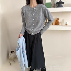 温柔风软糯全羊毛针织开衫女2025秋冬新款高级感韩版毛衣外套潮H8