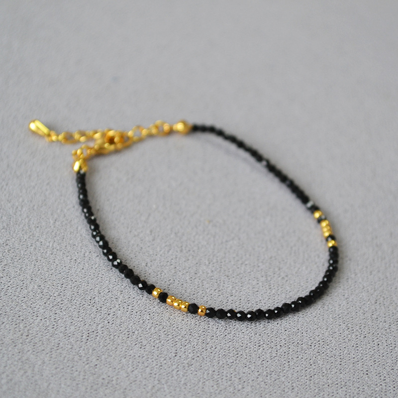 Meiya japonés y coreano nicho moda fresca Piedra Natural piedra real perla de agua dulce con cuentas simple plegable elegante pulsera fina