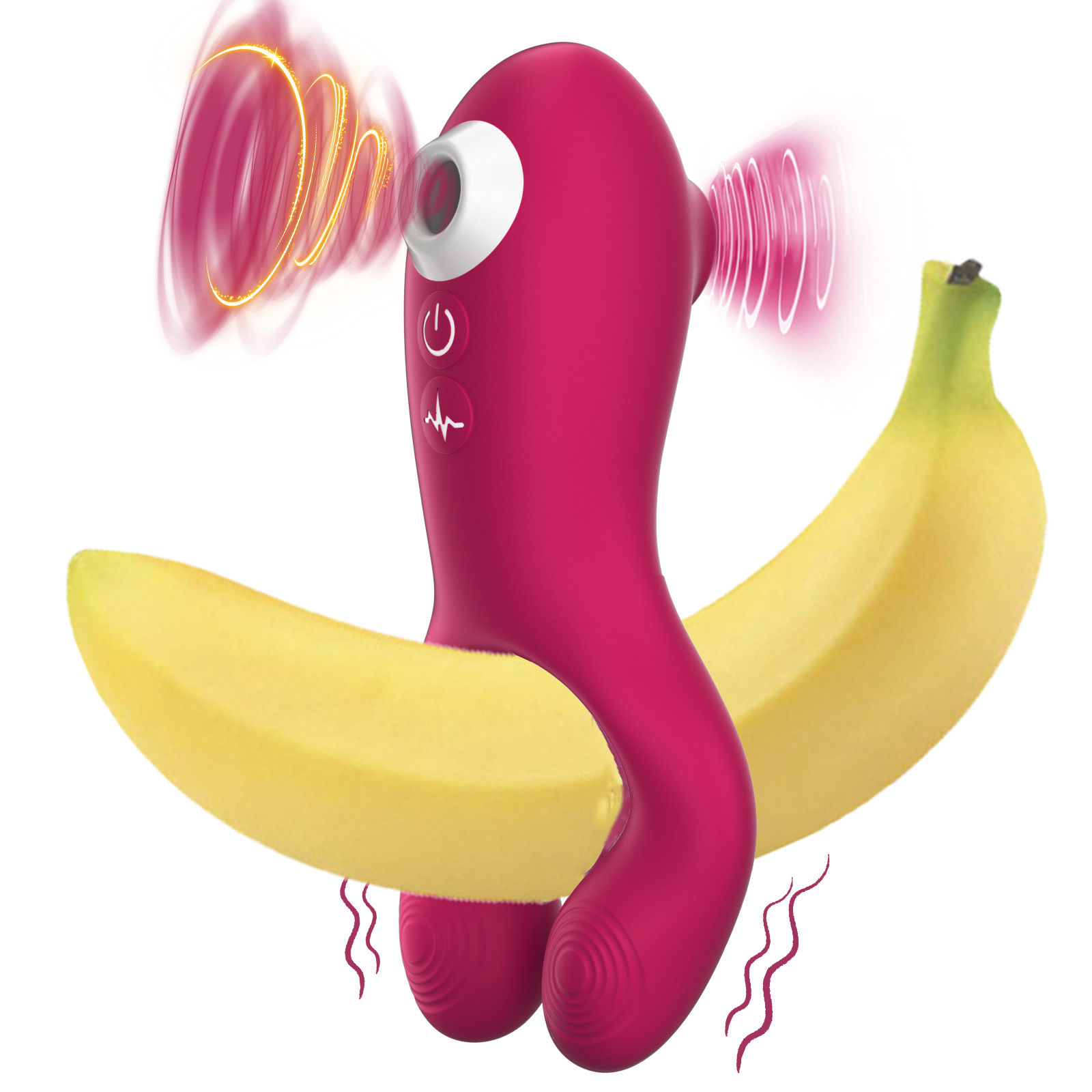 C-shape Vibrator And Nipple Clamps Massager For Couples_voghion.com