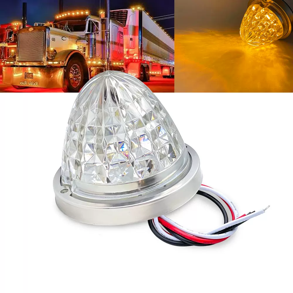 LED边灯圆锥形外顶灯示高灯卡车挂车边灯子弹头信号灯车灯24V