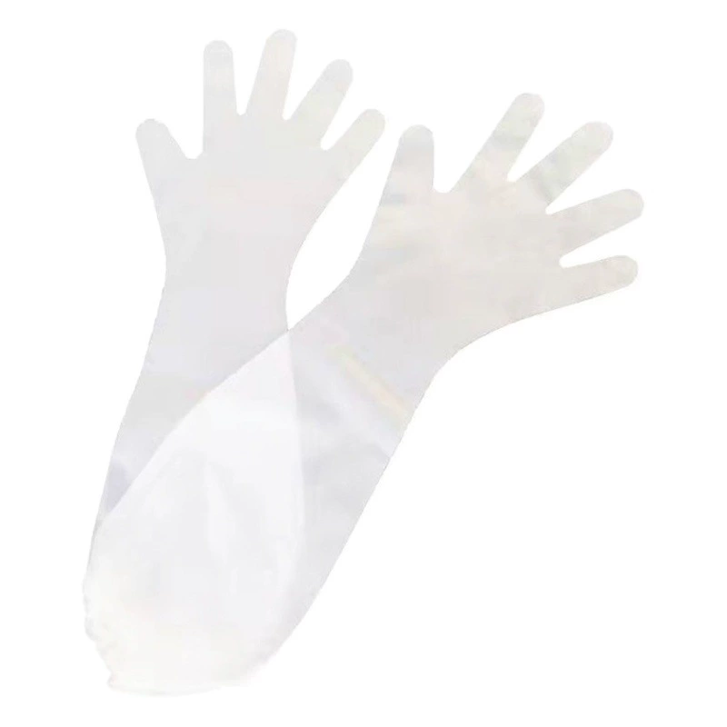 Одноразовые перчатки удлиненные утолщенные 60 см прочные столовые бытовые кухонные с длинным шнурком водонепроницаемые рукава для мытья посуды