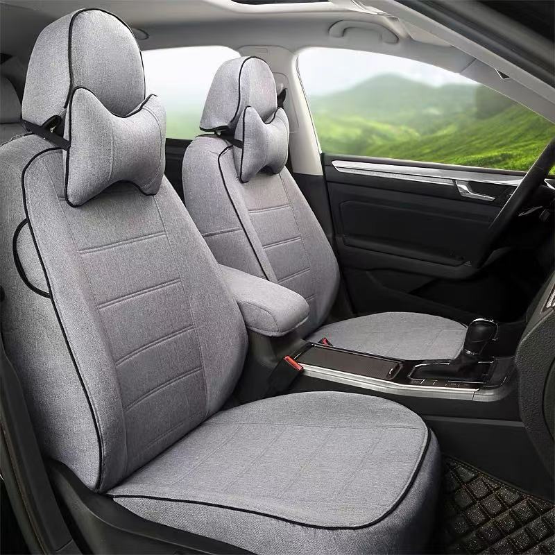包四季通用亚麻坐垫布艺25新款夏季座椅套布座垫包围汽车座椅座套