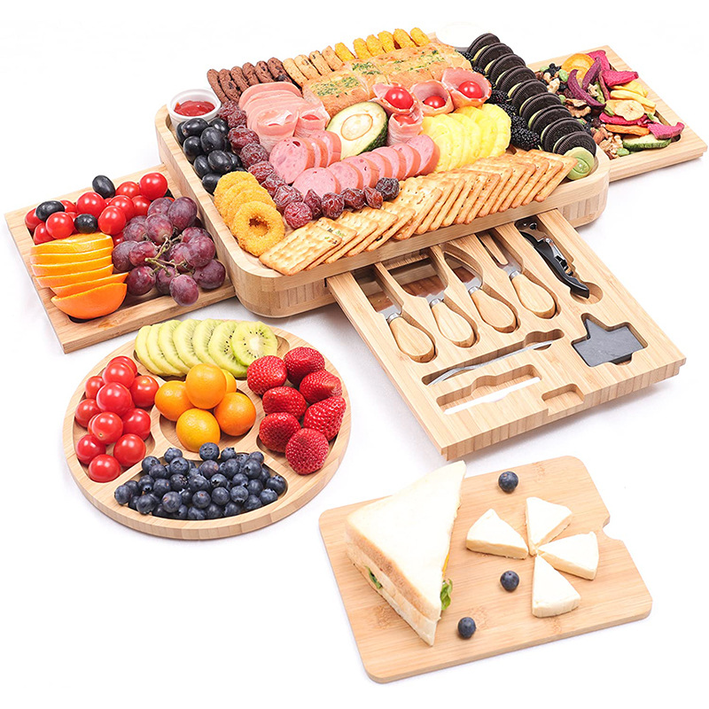 Plato de queso de bambú Placa de queso tabla de quesos tabla de cortar cocina tablero de Bambú