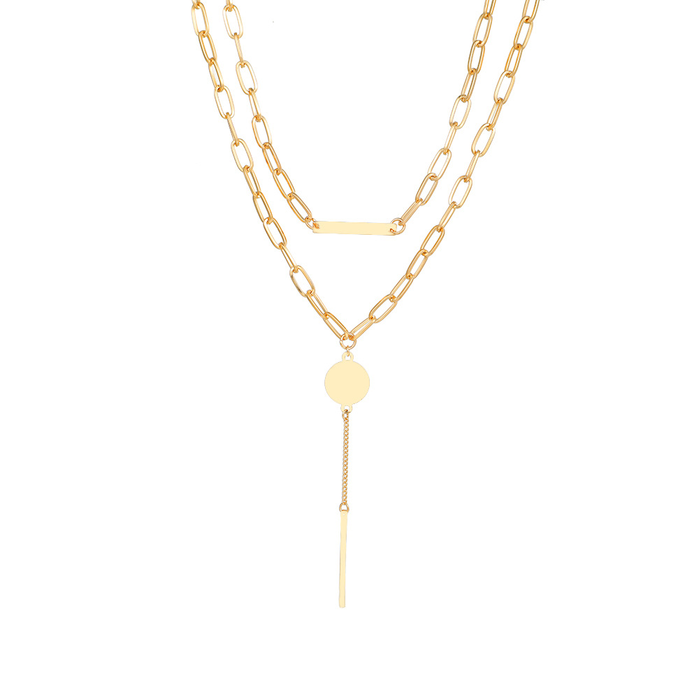 Simple Style Geometric Tassel Alloy Plating Necklace
