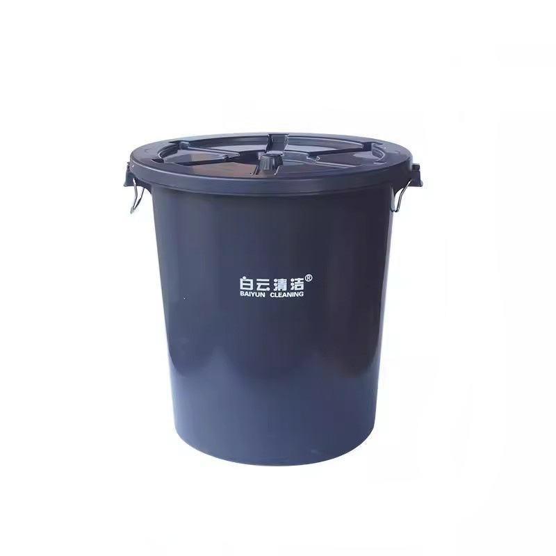 白云清洁AF07519圆形带盖65升楼道垃圾桶手提塑料杂物废料户外桶