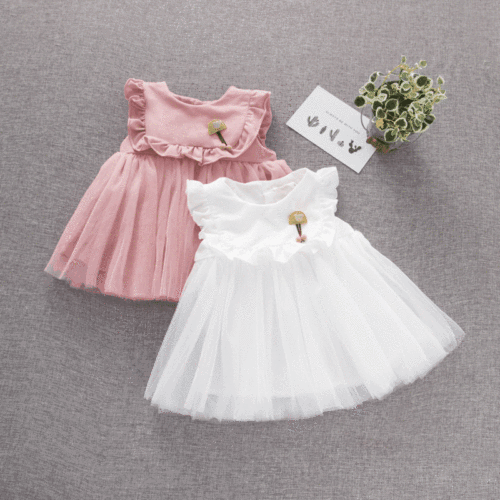 Cross-border items, cute girl dress for little princess, new pure cotton chiffon dress, Instagram one-time shipment.