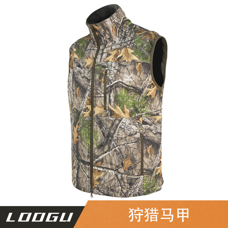 Autumn and Winter New Thickened Warm Hunting Vest Cardigan Zipper Antistatic Wear-Resistant Jacket Men's Windproof Waterproof Jacket