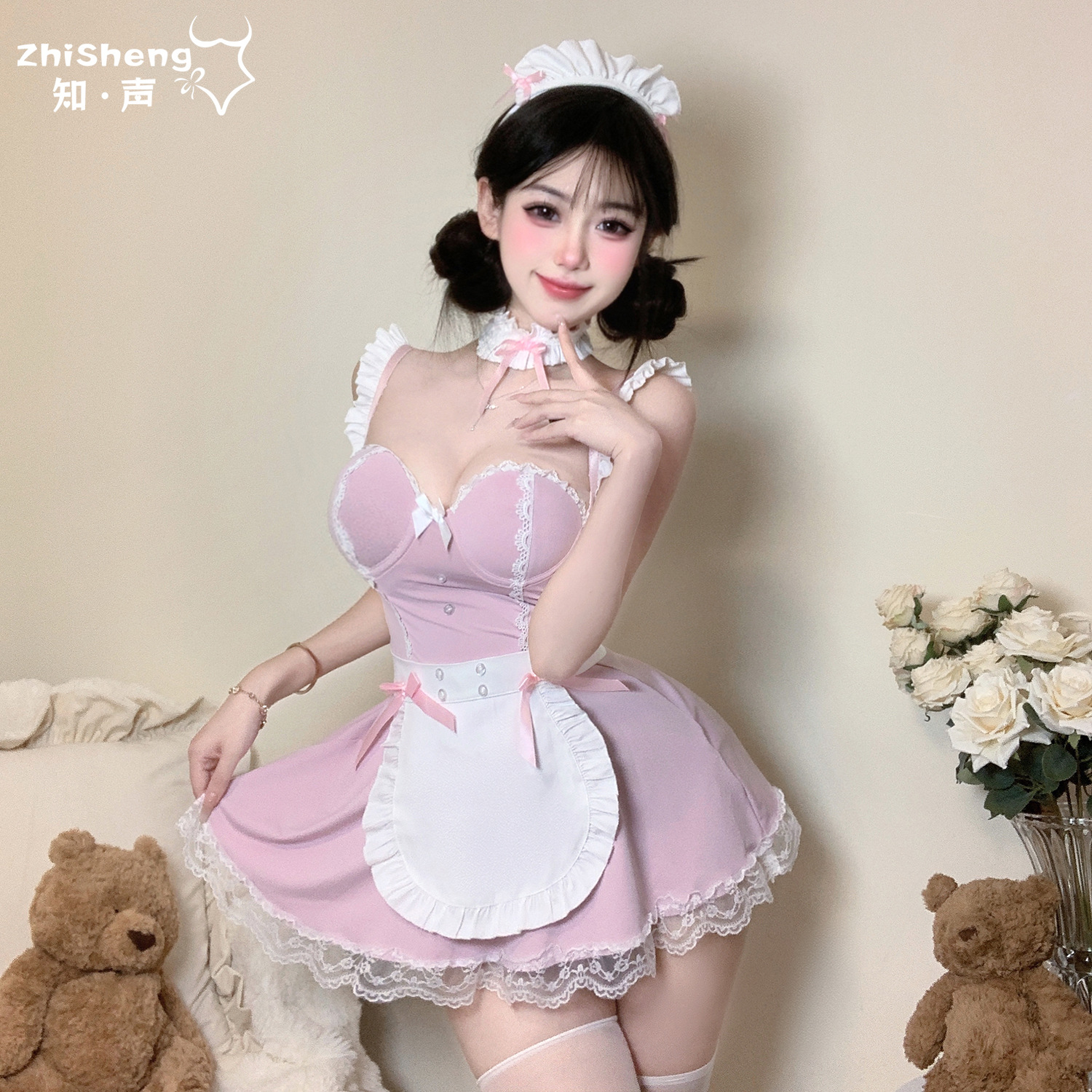 情趣内衣性感可爱女仆钢托聚拢火辣制服诱惑睡衣批发qqny约会睡裙