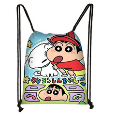 Cross-border Crayon Shinchan Waist Bag Student Cute Large Capacity Polyester Drawstring Bag Casual High-end Feeling Bag Wholesale 