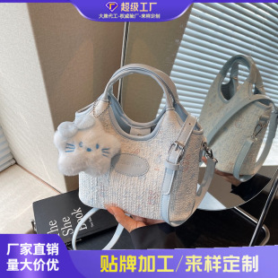 Foreign Trade Handbag Women's 2025 New Fashion High-End Accessible Luxury Niche Single Shoulder Crossbody Bucket Bag