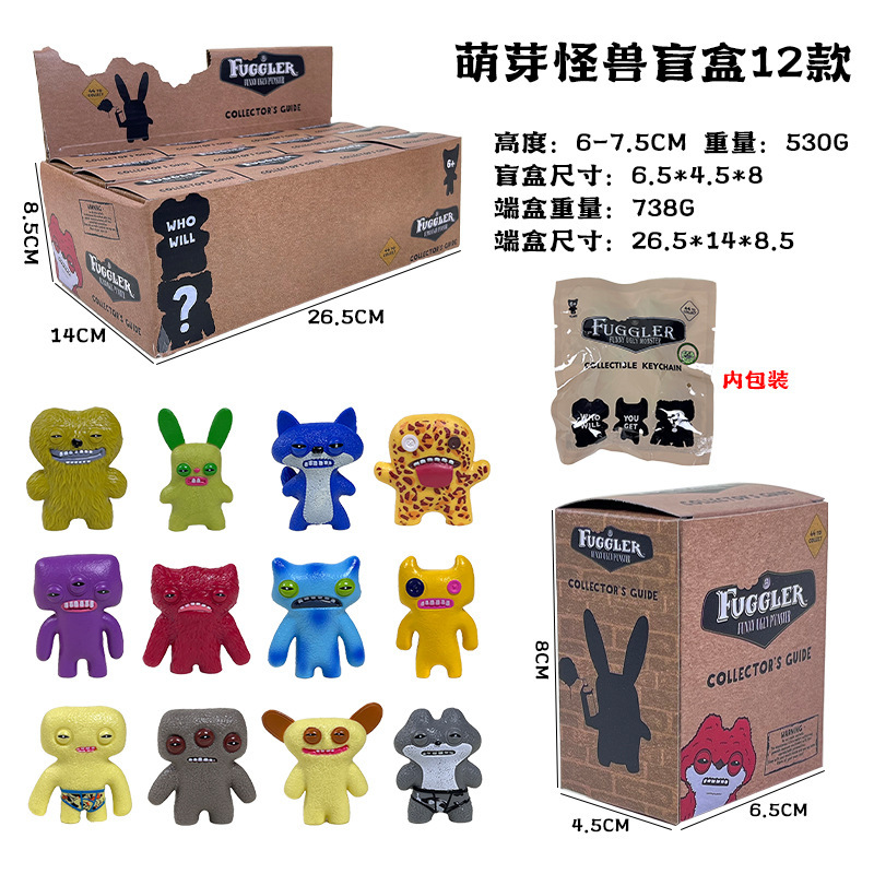 正版FUGGLER跨境系列公仔创意搭配 批发摆件模型玩具萌牙怪兽盲盒|undefined