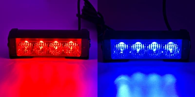 İşçi projektorları, Dual Car Lights, Grille Decoration - one-for-two-4-lights-red-blue-flash