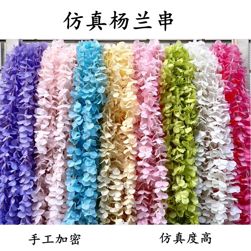 Decoración de la boda flor artificial imitación cadena de orquídeas tiras de flores de glicina decoración de techo de auditorio de bodas plástico orquídea falsa