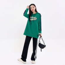 美式复古春秋季刺绣连帽女卫衣来料加工贴牌生产服装加工高端代工