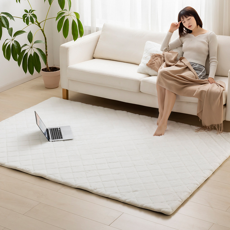 Light luxury rabbit wool carpet living room coffee table bedroom bed…