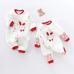 Baby jumpsuit, Year of the Rabbit, baby clothes for going out, stylish New Year greeting clothes, fart clothes, infant clothes, cotton padding, winter