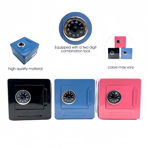 Piggy bank Cross-border new creative portable piggy bank storage box small large storage coin box with key