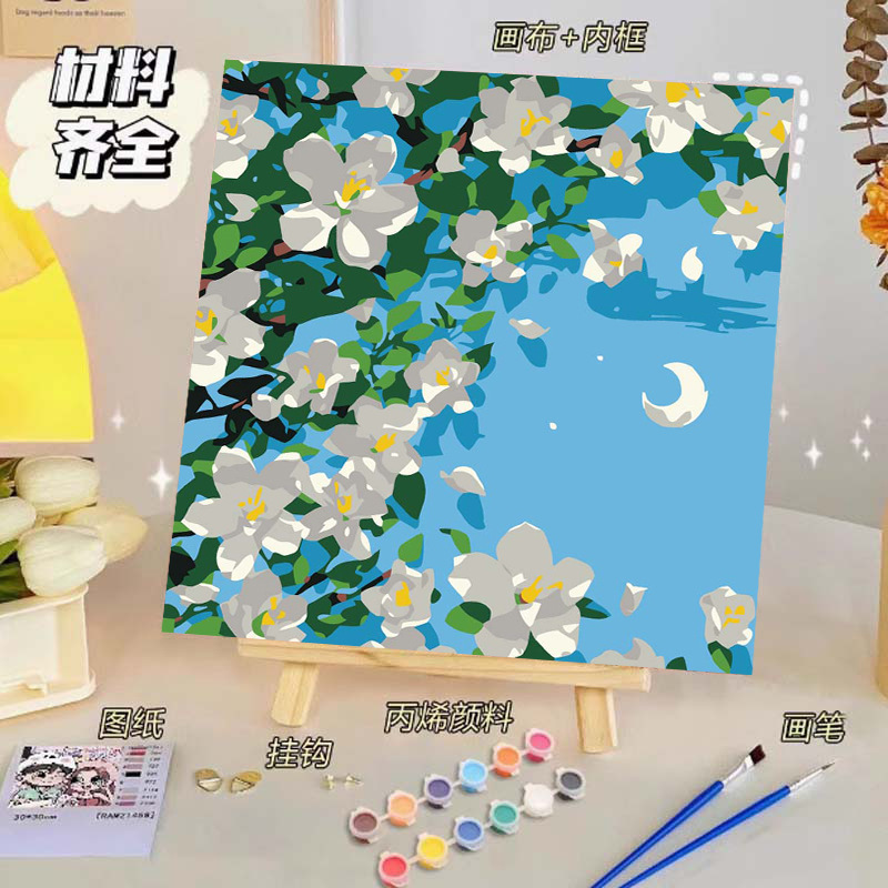 バラのデジタル油絵diy子供の塗り絵の高級感手作りの風景の花の対外貿易の露店の商品|undefined