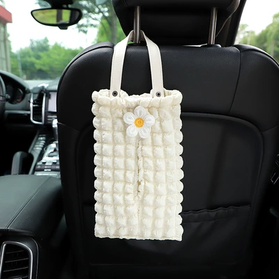 Car Tissue Box with a Car tissue box/set - mibubble-fuge-hanging-tissue-box-daisy-flower