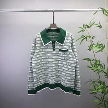 欧美潮牌跨境平替欧货 Ca满印图案 POLO衫针织毛衣长袖 男女新款
