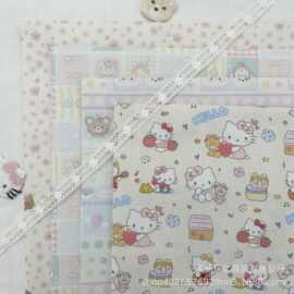21支全棉斜纹纱卡数码直喷几何小熊碎花kitty 服装发饰品箱包面料